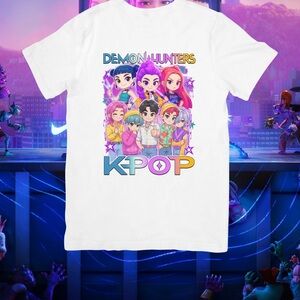 Kids Demon Hunters KPOP Graphic Tee - White